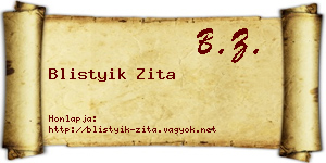 Blistyik Zita névjegykártya